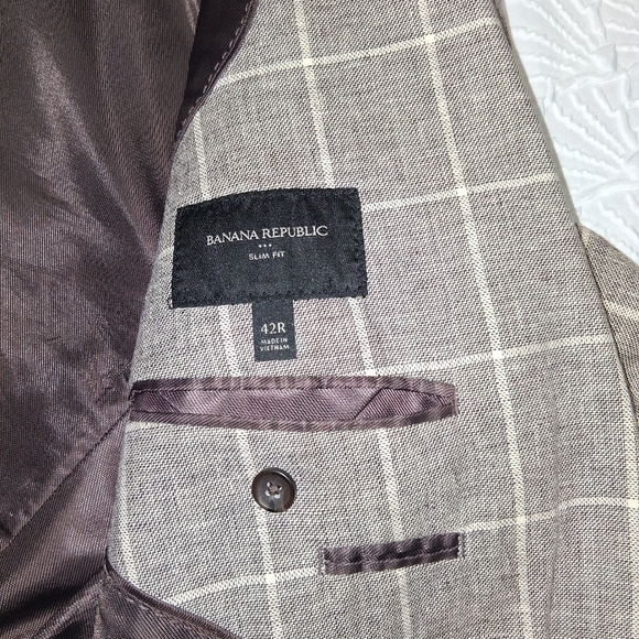 Banana Republic Brown Plaid Blazer Formal Size 42 - Picture 2 of 16